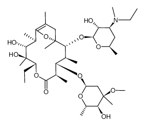 de(N-methyl)-N-ethyl-8,9-anhydroerythromycin A 6,9-hemiacetal Structure