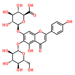 6-羟基芹菜素-6-O-葡萄糖-7-O-葡萄糖醛酸苷结构式