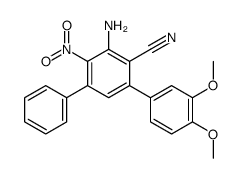 2-氨基-4-苯基-6-(3,4-二甲基氧基-苯基)-3-硝基苯甲腈结构式