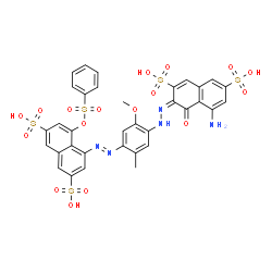 5-氨基-4-羟基-3-[[2-甲氧基-5-甲基-4-[[8-[(苯基磺酰)氧]-3,6-二磺-1-萘基]偶氮]苯基]偶氮]萘-2,7-二磺酸结构式