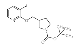 3-((3-碘吡啶-2-基氧基)甲基)吡咯烷-1-羧酸叔丁酯结构式