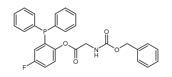 N-(benzyloxycarbonyl)glycine 2-(diphenylphosphanyl)-4-fluorophenyl ester结构式