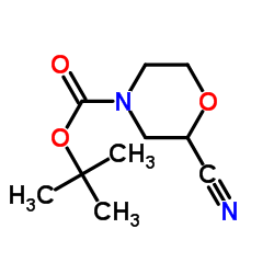 2-氰基吗啉-4-羧酸叔丁酯结构式