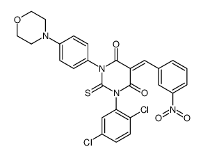 (5Z)-1-(2,5-dichlorophenyl)-3-(4-morpholin-4-ylphenyl)-5-[(3-nitrophen yl)methylidene]-2-sulfanylidene-1,3-diazinane-4,6-dione Structure