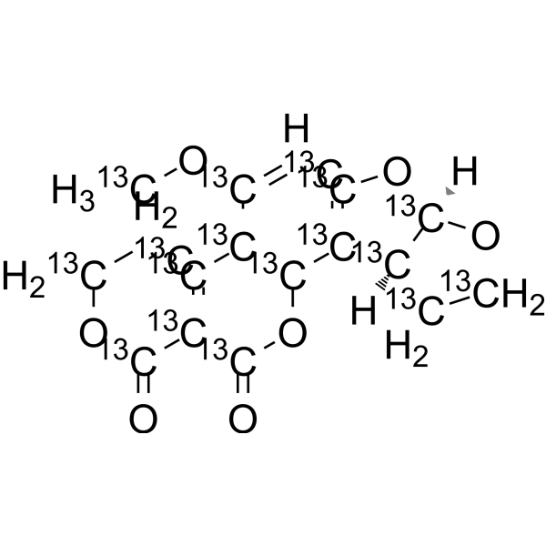 黄曲霉毒素 G2-(全碳-13)结构式