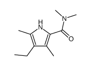 4-ethyl-3,5,N,N-tetramethylpyrrole-2-carboxamide结构式