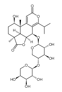 nagilactone A 7-O-α-L-arabinopyranosyl-(1->4)-β-D-xylopyranoside结构式