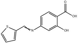 4-(2-thienylmethyleneamino)salicylic acid Structure