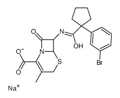 sodium 7-[[1-(3-bromophenyl)cyclopentanecarbonyl]amino]-3-methyl-8-oxo-5-thia-1-azabicyclo[4.2.0]oct-2-ene-2-carboxylate Structure