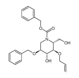 4-O-allyl-2-O-benzyl-N-benzyloxycarbonyl-1,5-dideoxy-1,5-imino-D-gulcitol Structure