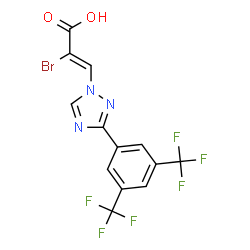 (Z)-3-(3-(3,5-双(三氟甲基)苯基)-1H-1,2,4-三唑-1-基)-2-溴丙烯酸结构式