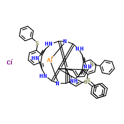 氯化铝1,8,15,22-四(苯基硫代)-29H,31H-酞菁结构式