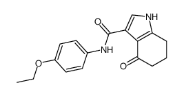N-(4-乙氧基苯基)-4,5,6,7-四氢-4-氧代-1H-吲哚-3-羧酰胺结构式