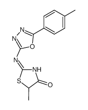 5-methyl-2-((5-(p-tolyl)-1,3,4-oxadiazol-2-yl)imino)thiazolidin-4-one结构式