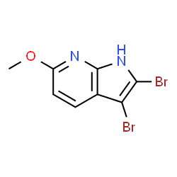 2,3-二溴-6-甲氧基-1H-吡咯并[2,3-b]吡啶结构式