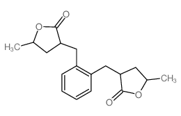 5-methyl-3-[[2-[(5-methyl-2-oxo-oxolan-3-yl)methyl]phenyl]methyl]oxolan-2-one Structure