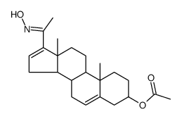 (20E)-3beta-Hydroxypregna-5,16-dien-20-one 20-oxime 3-acetate结构式