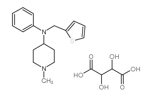 (2R,3R)-2,3-dihydroxybutanedioic acid,1-methyl-N-phenyl-N-(thiophen-2-ylmethyl)piperidin-4-amine结构式