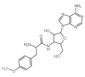 Adenine, 9-[3-(a-amino-p-methoxyhydrocinnamamido)-3-deoxy-b-D-arabinofuranosyl]-, L- (8CI) picture