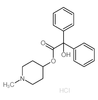 Benzeneacetic acid, a-hydroxy-a-phenyl-, 1-methyl-4-piperidinylester, hydrochloride (9CI) Structure
