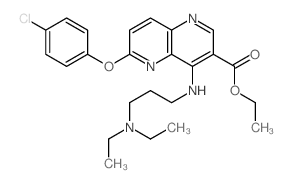 1,5-Naphthyridine-3-carboxylicacid, 6-(4-chlorophenoxy)-4-[[3-(diethylamino)propyl]amino]-, ethyl ester structure