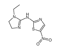 N-(1-ethyl-4,5-dihydroimidazol-2-yl)-5-nitro-1,3-thiazol-2-amine结构式