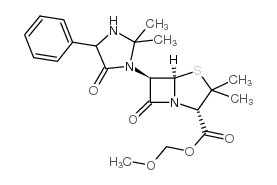 methoxymethyl (2S,5R,6R)-6-(2,2-dimethyl-5-oxo-4-phenylimidazolidin-1-yl)-3,3-dimethyl-7-oxo-4-thia-1-azabicyclo[3.2.0]heptane-2-carboxylate Structure