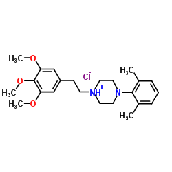 4-(2,6-Dimethylphenyl)-1-[2-(3,4,5-trimethoxyphenyl)ethyl]piperazin-1-ium chloride Structure