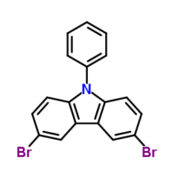 3,6-二溴-9-苯基咔唑结构式