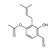 [4-formyl-3-hydroxy-2-(3-methylbut-2-enyl)phenyl] acetate Structure