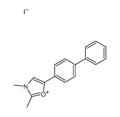 2,3-dimethyl-5-(4-phenylphenyl)-1,3-oxazol-3-ium,iodide Structure