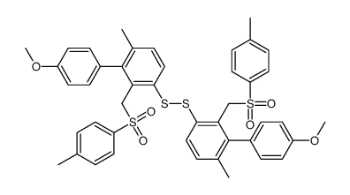 3-(4-methoxyphenyl)-1-[[3-(4-methoxyphenyl)-4-methyl-2-[(4-methylphenyl)sulfonylmethyl]phenyl]disulfanyl]-4-methyl-2-[(4-methylphenyl)sulfonylmethyl]benzene结构式