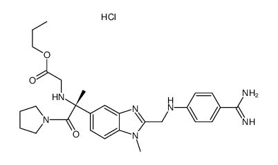 (R)-2-(4-amidinophenylaminomethyl)-1-methyl-5-[1-(n-propyloxycarbonylmethylamino)-1-(pyrrolidinocarbonyl)-ethyl]-benzimidazole hydrochloride结构式
