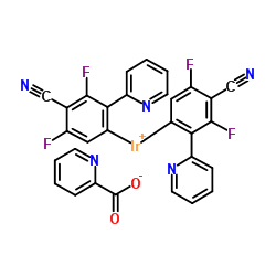 二[2-(5-氰基-4,6-二氟苯基)吡啶-C2,N)]吡啶甲酰合铱结构式