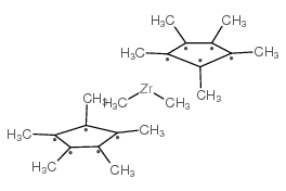 Dimethylbis(pentamethylcyclopentadienyl)zirconium(IV) structure
