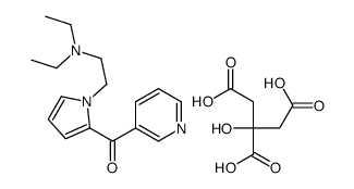 2-(carboxymethyl)-2,4-dihydroxy-4-oxobutanoate,diethyl-[2-[2-(pyridine-3-carbonyl)pyrrol-1-yl]ethyl]azanium Structure