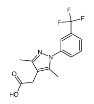 {3,5-二甲基-1-[3-(三氟甲基)苯基]-1H-吡唑-4-基}乙酸结构式