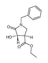 (3R,4S)-ethyl 1-benzyl-4-hydroxy-5-oxopyrrolidine-3- Carboxylate Structure