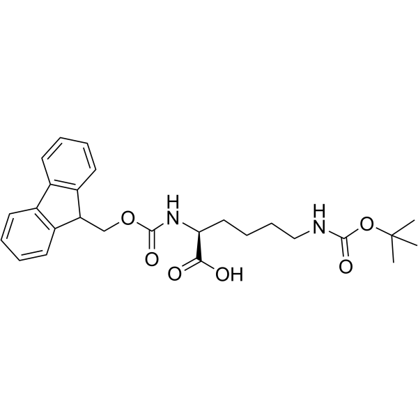 Nα-芴甲氧羰基-Nε-叔丁氧羰基-L-赖氨酸结构式