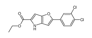 2-(3,4-dichloro-phenyl)-4H-furo[3,2-b]pyrrole-5-carboxylic acid ethyl ester Structure
