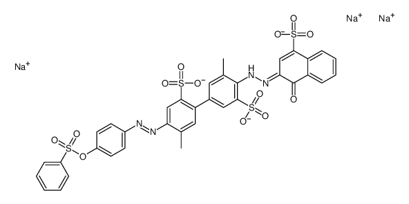 4'-((1-Hydroxy-4-sulfo-2-naphthalenyl)azo)-5,5'-dimethyl-4-((4- ((phenylsulfonyl)oxy)phenyl)azo)- (1,1'-biphenyl)-2,3'-disulfonate trisodium salt picture