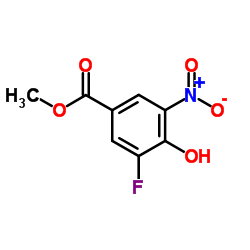 3-氟-4-羟基-5-硝基苯甲酸甲酯结构式