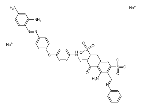 4-amino-6-[[4-[[4-[(2,4-diaminophenyl)azo]phenyl]thio]phenyl]azo]-5-hydroxy-3-(phenylazo)naphthalene-2,7-disulphonic acid, sodium salt结构式