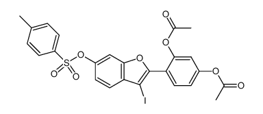 2-(2,4-diacetoxyphenyl)-3-iodo-6-(tosyloxy)benzo[b]furan结构式