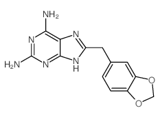 8-((苯并[D][1,3]二氧杂环戊烯-6-基)甲基)- 9H-嘌呤-2,6-二胺结构式