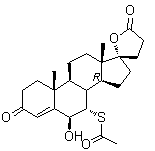 (2′R)-7α-(acetylsulfanyl)-6β-hydroxy-3′,4′-dihydro- 5′H-spiro[androst-4-ene-17,2′-furan]-3,5′-dione (6β-hydroxy-spironolactone) Structure