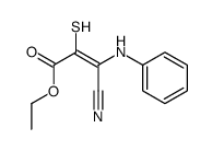 ethyl 3-anilino-3-cyano-2-sulfanylprop-2-enoate结构式