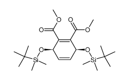 meso-dimethyl 3,6-bis<(tert-butyldimethylsilyl)oxy>cyclohexa-1,4-diene-1,2-dicarboxylate Structure