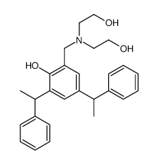 2-[[bis(2-hydroxyethyl)amino]methyl]-4,6-bis(1-phenylethyl)phenol结构式