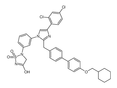 5-{3-[2-{[4'-(Cyclohexylmethoxy)-4-biphenylyl]methyl}-4-(2,4-dich lorophenyl)-1H-imidazol-1-yl]phenyl}-1,2,5-thiadiazolidin-3-one 1 ,1-dioxide Structure
